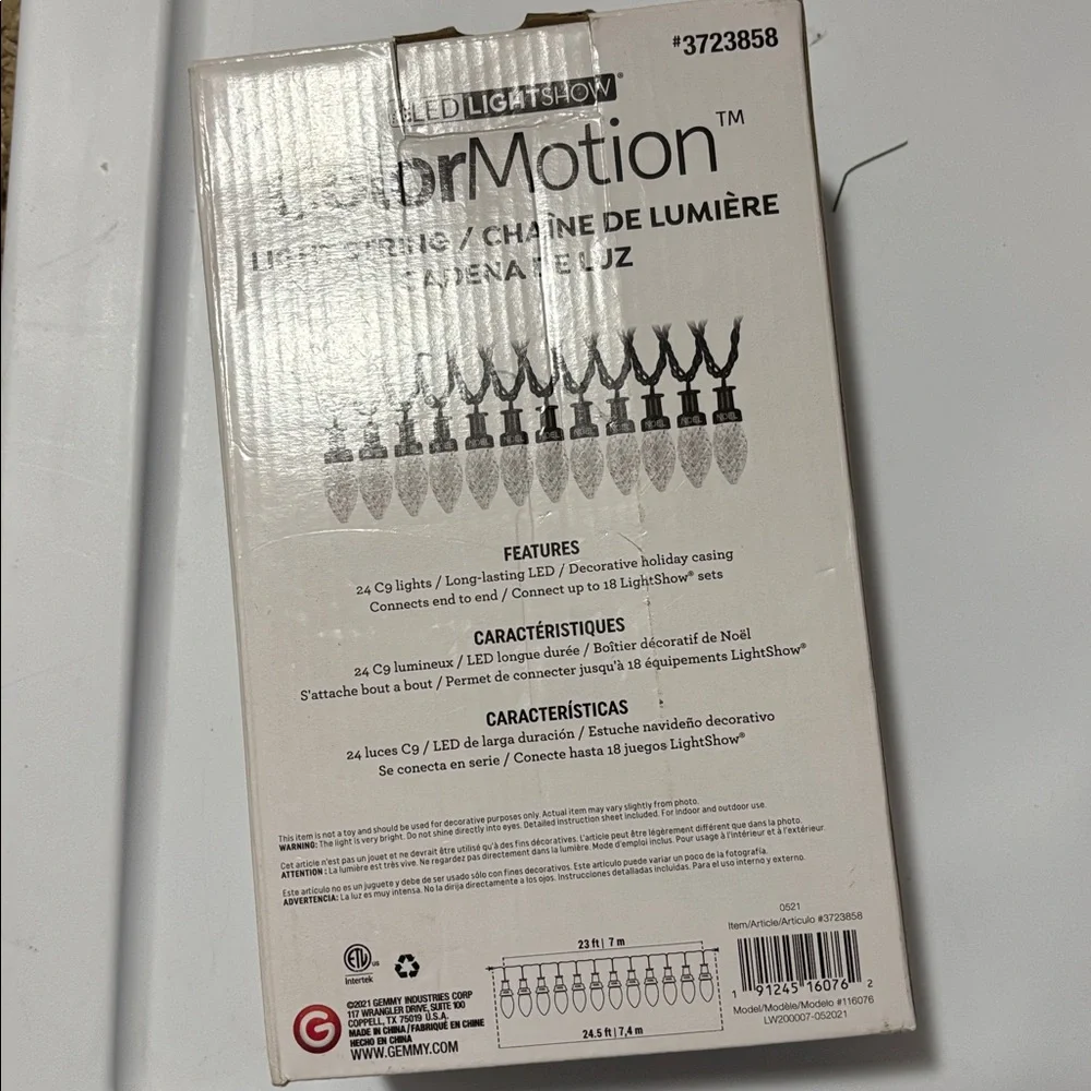 Gemmy ColorMotion White Light String
